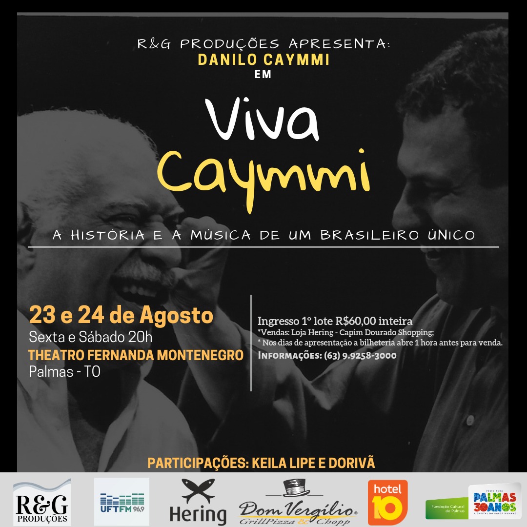 Danilo Caymmi apresenta ‘Viva Caymmi’, nos dias 23 e 24 no Theatro Fernanda Montenegro