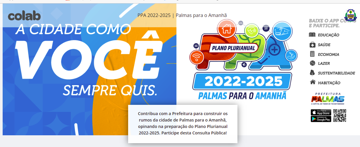 Em formato digital, Prefeitura de Palmas abre a Consulta Pública do PPA 2022-2025