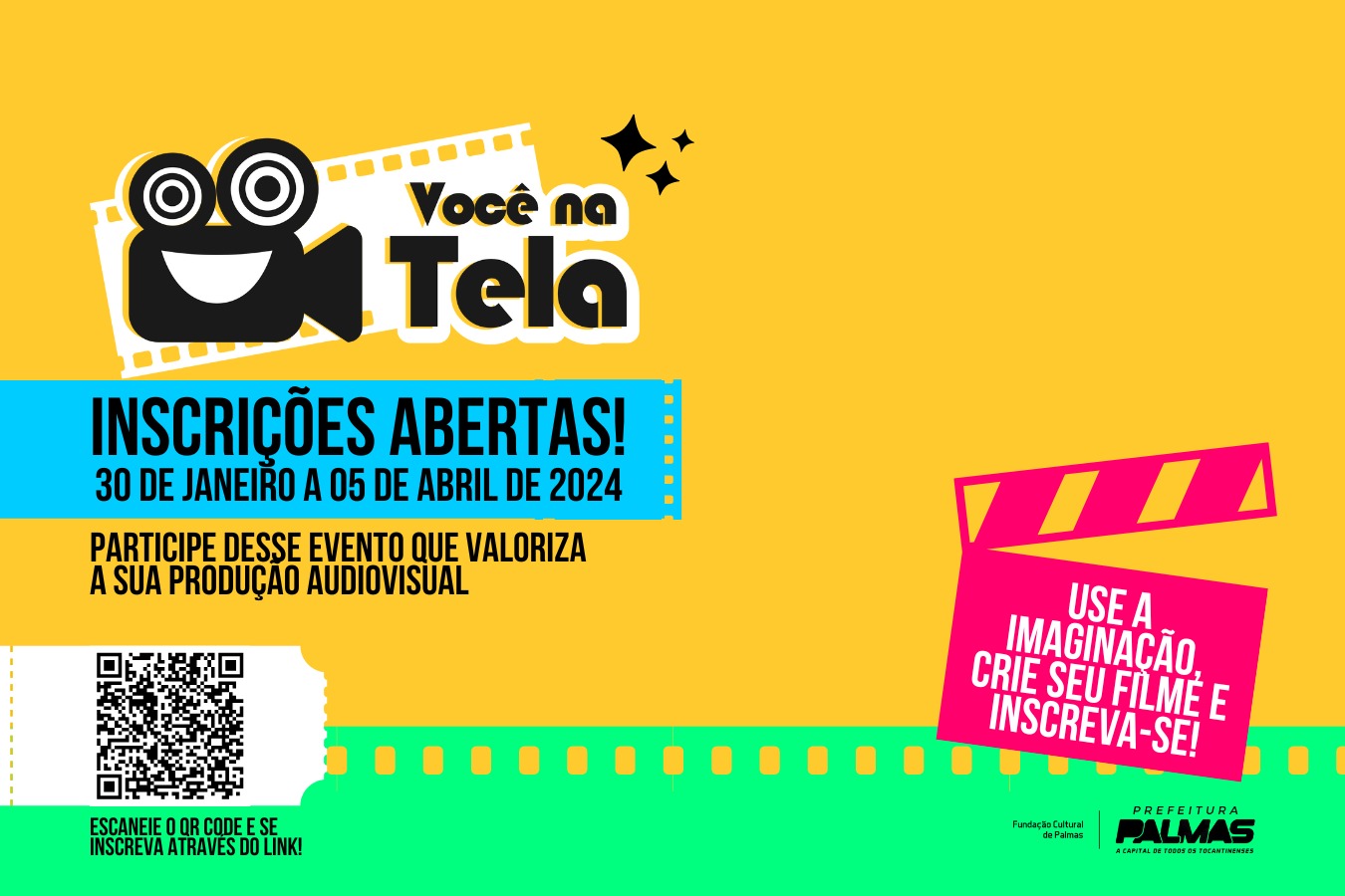 Última semana para envio de inscrições para o VIII Festival de Cinema Estudantil de Palmas - Você na Tela