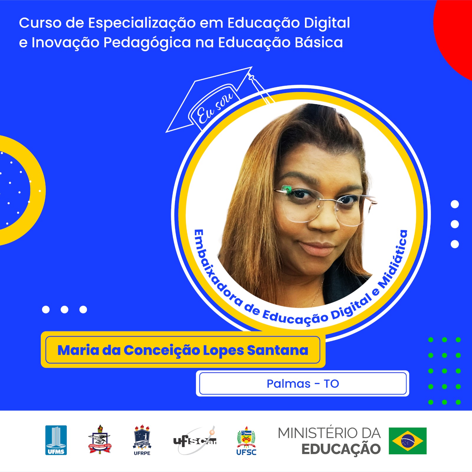 Professora da rede municipal de Palmas será reconhecida como embaixadora de Educação Digital e Midiática