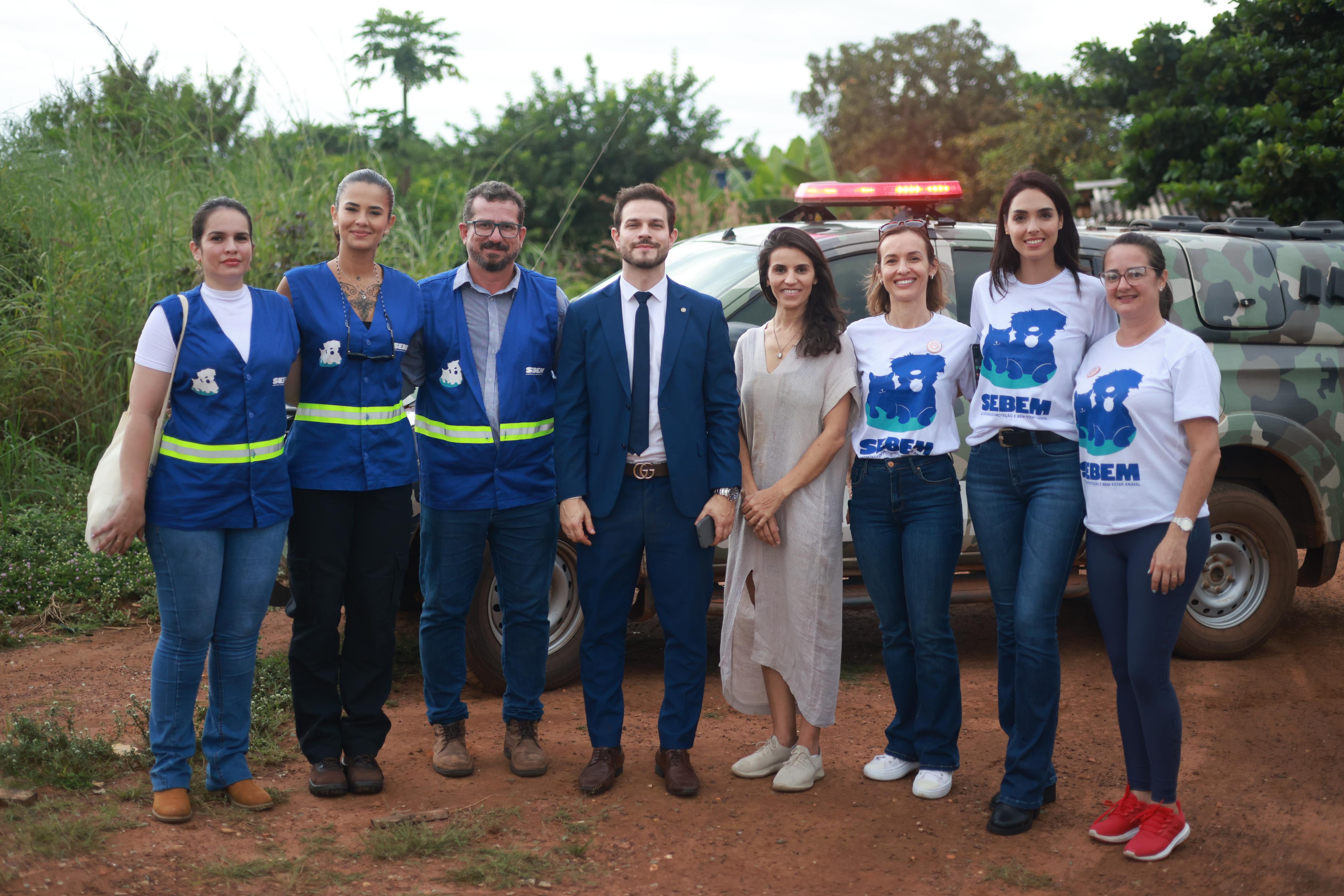Equipe Sebem e deputado federal Felipe Becari