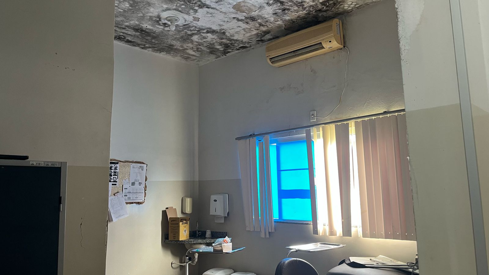 USF Liberdade apresenta diversos problemas estruturais, como infiltrações no teto