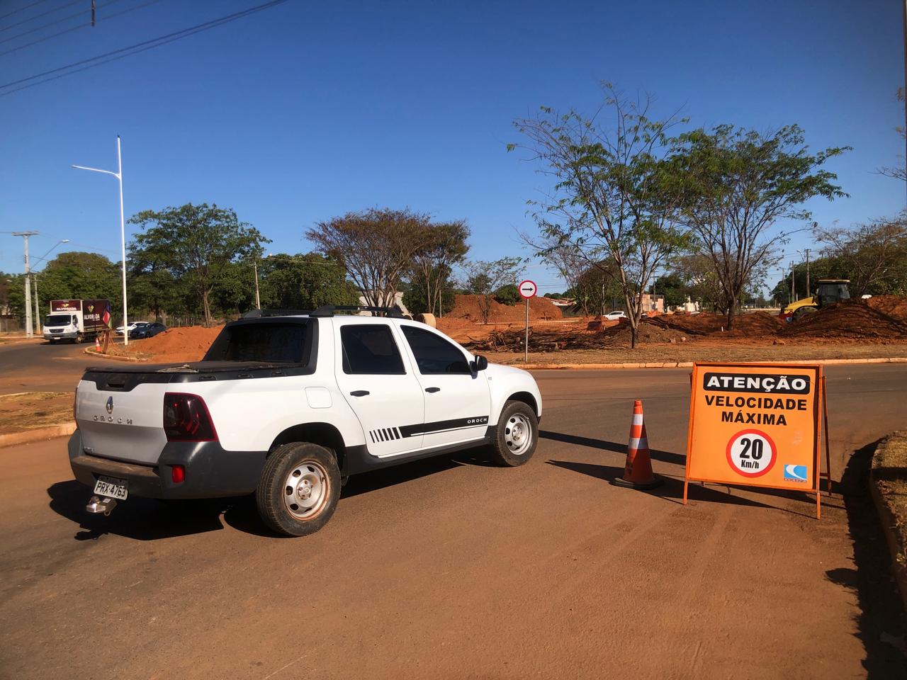 Trecho no cruzamento da LO-21 com a rotatória da NS-02 está liberado para tráfego, mas exige cuidado dos motoristas