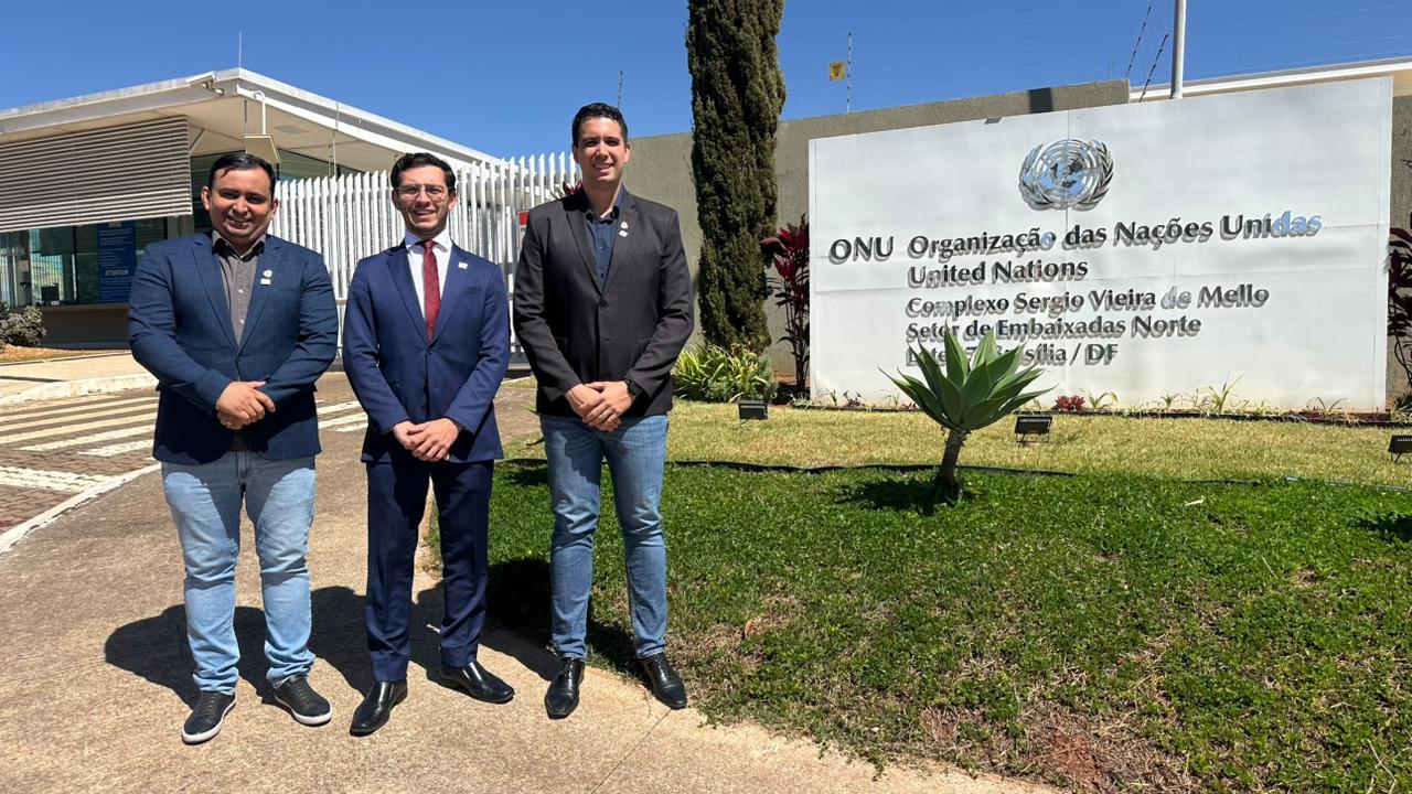 Secretário executivo, Fredson Rocha; secretário executivo de Representações em Brasília, Rafael Drumond e o titular da Sedeem, Henrique Nesello.