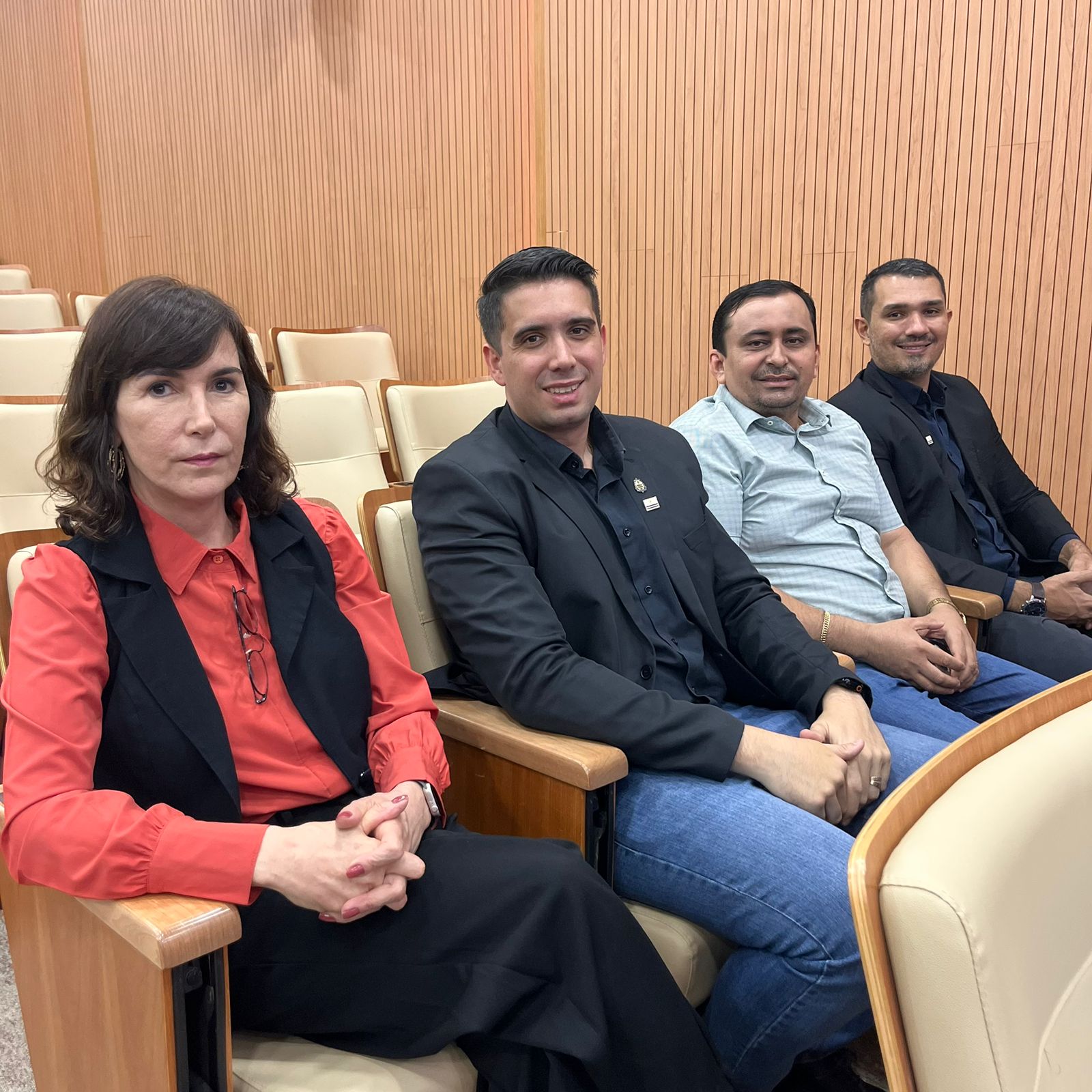 Promotora de Justiça, Katia Chaves; secretário da Sedeem, Henrique Nesello; executivo da Pasta, Fredson Rocha e secretário da Des. Urbano, Israel Henrique.