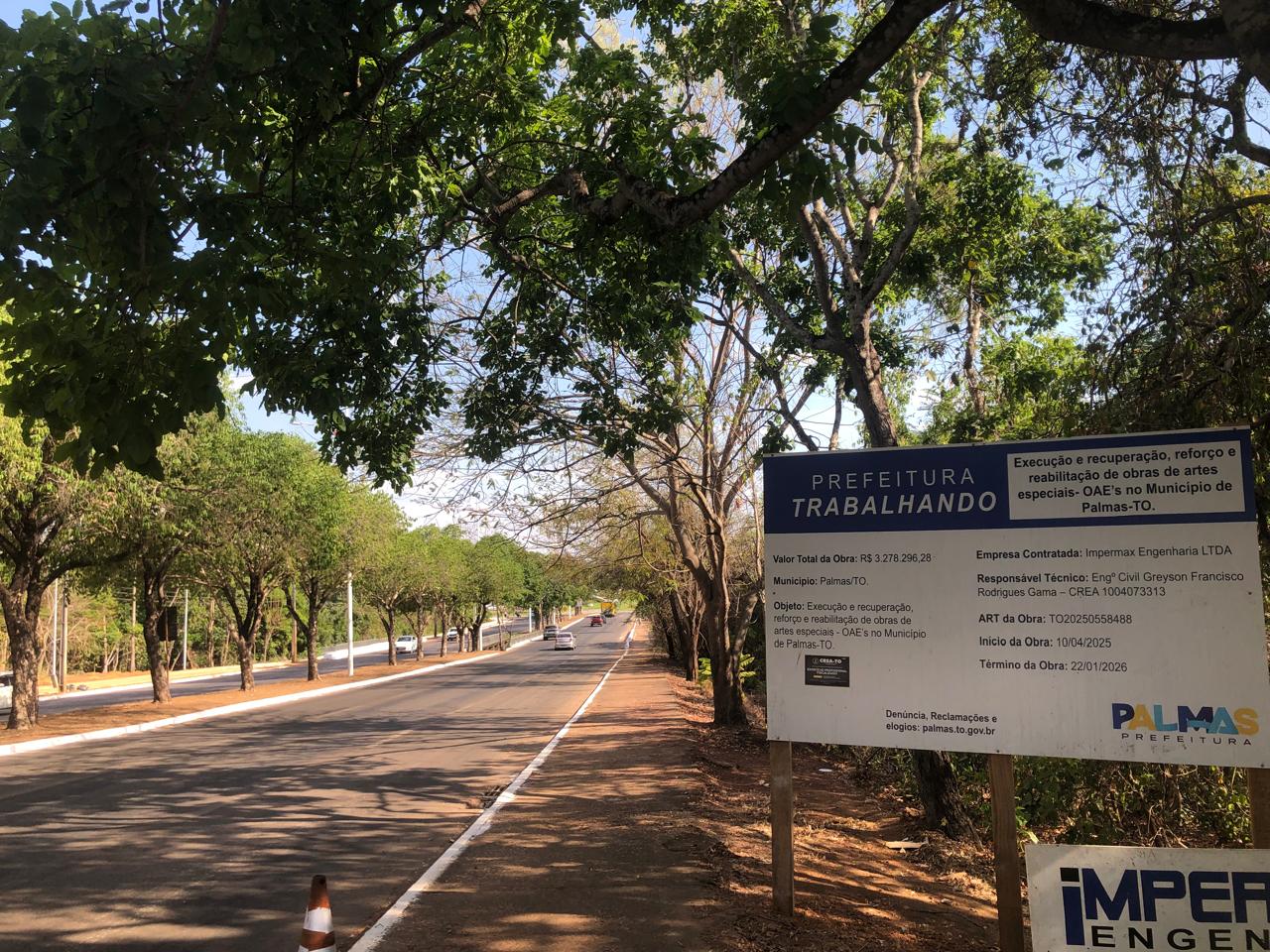 Ponte na Avenida NS-02 sobre o Córrego Brejo Comprido passa por recuperação 