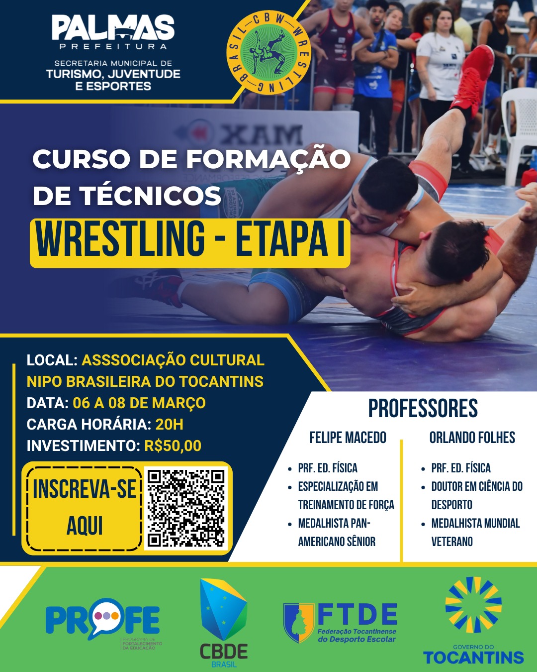 Prefeitura de Palmas apoia curso de formação de técnicos de Wrestling para fortalecer modalidade esportiva na Capital
