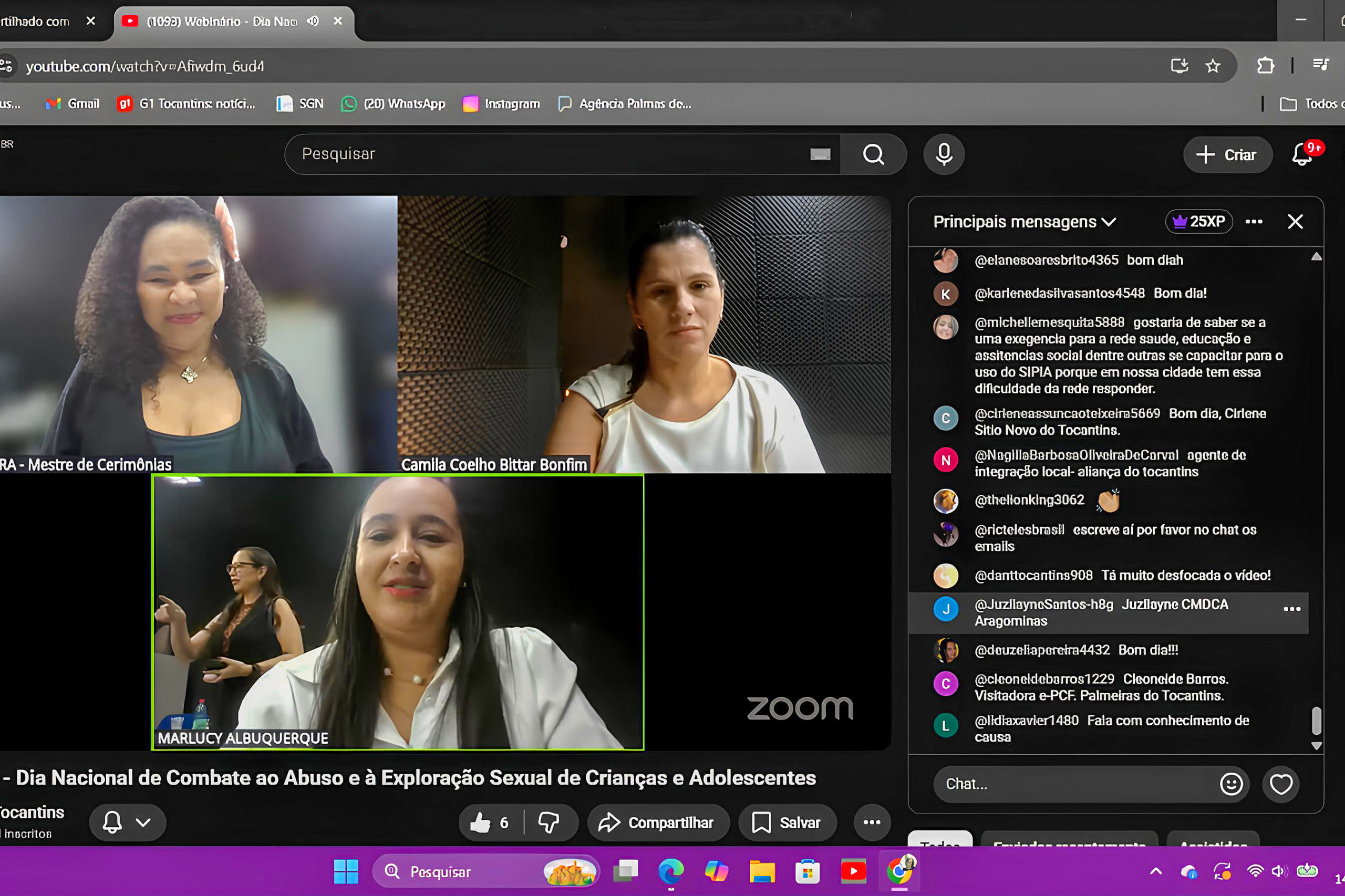 Prefeitura de Palmas participa de webinário da Seciju sobre combate ao abuso e à exploração sexual de crianças e adolescentes