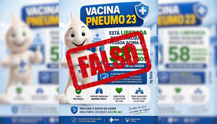Saúde de Palmas alerta população sobre informação falsa relacionada à vacina Pneumo 23