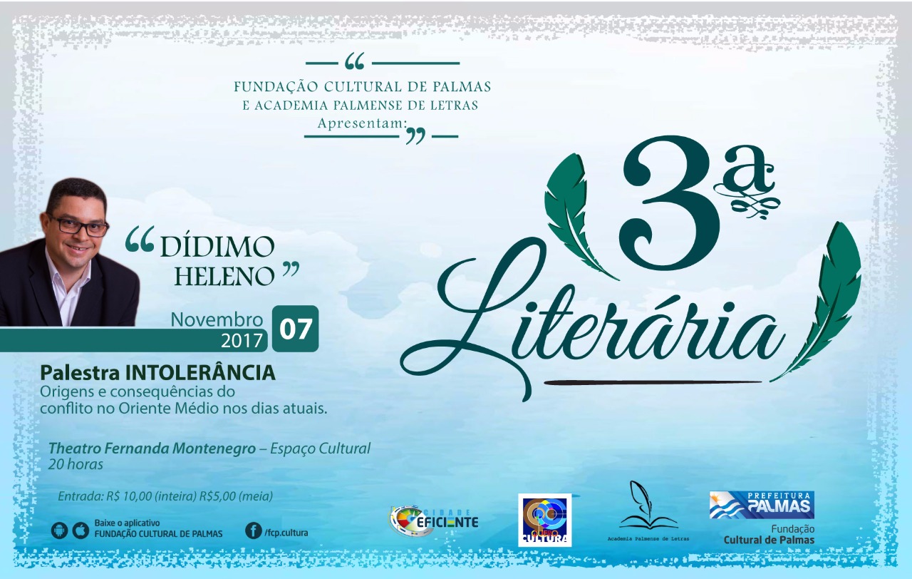 Novo projeto da FCP, “Terça Literária” será aberta nesta terça, 7, com palestra de Dídimo Heleno sobre o conflito no Oriente Médio
