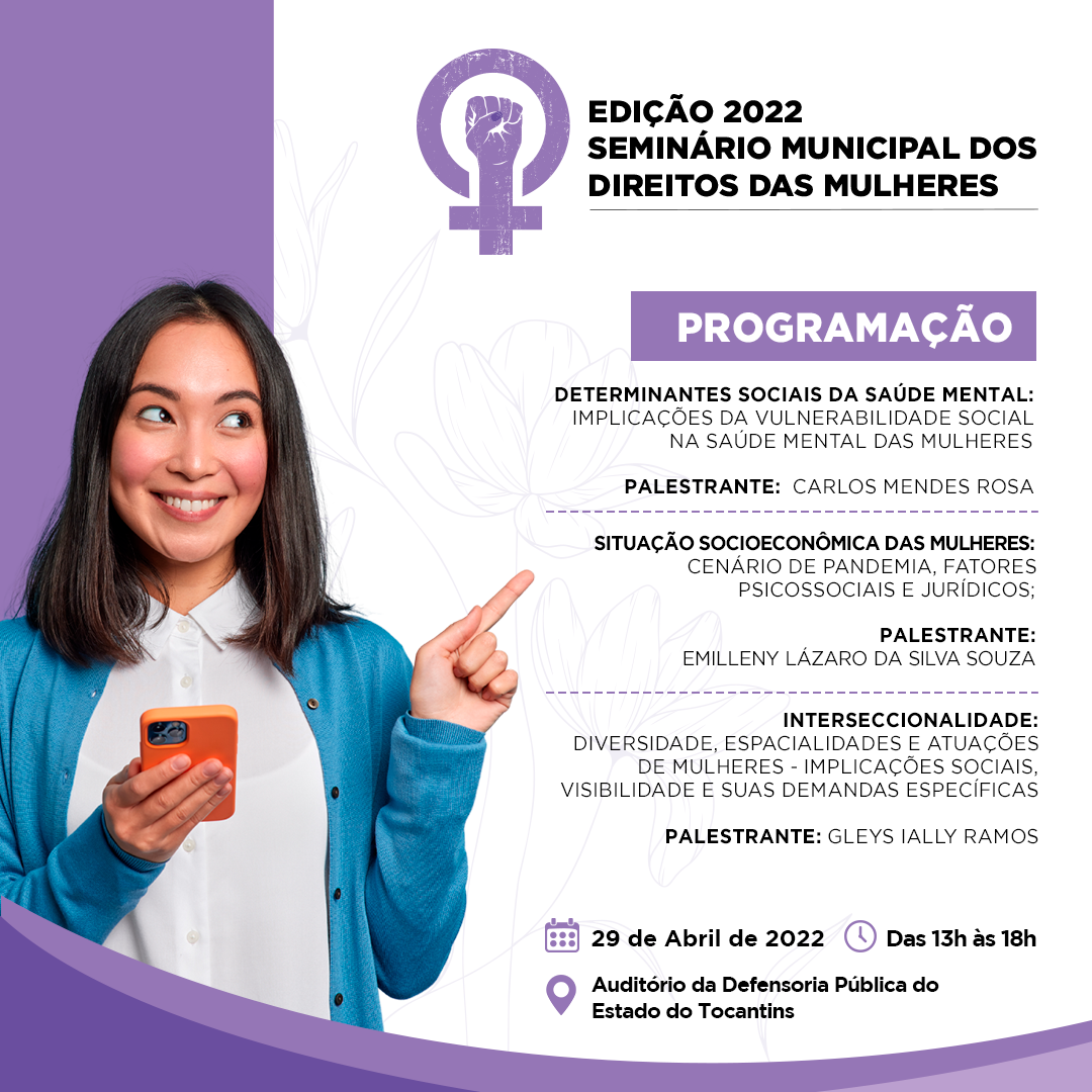 Seminário Municipal dos Direitos das Mulheres acontece nesta sexta-feira, 29