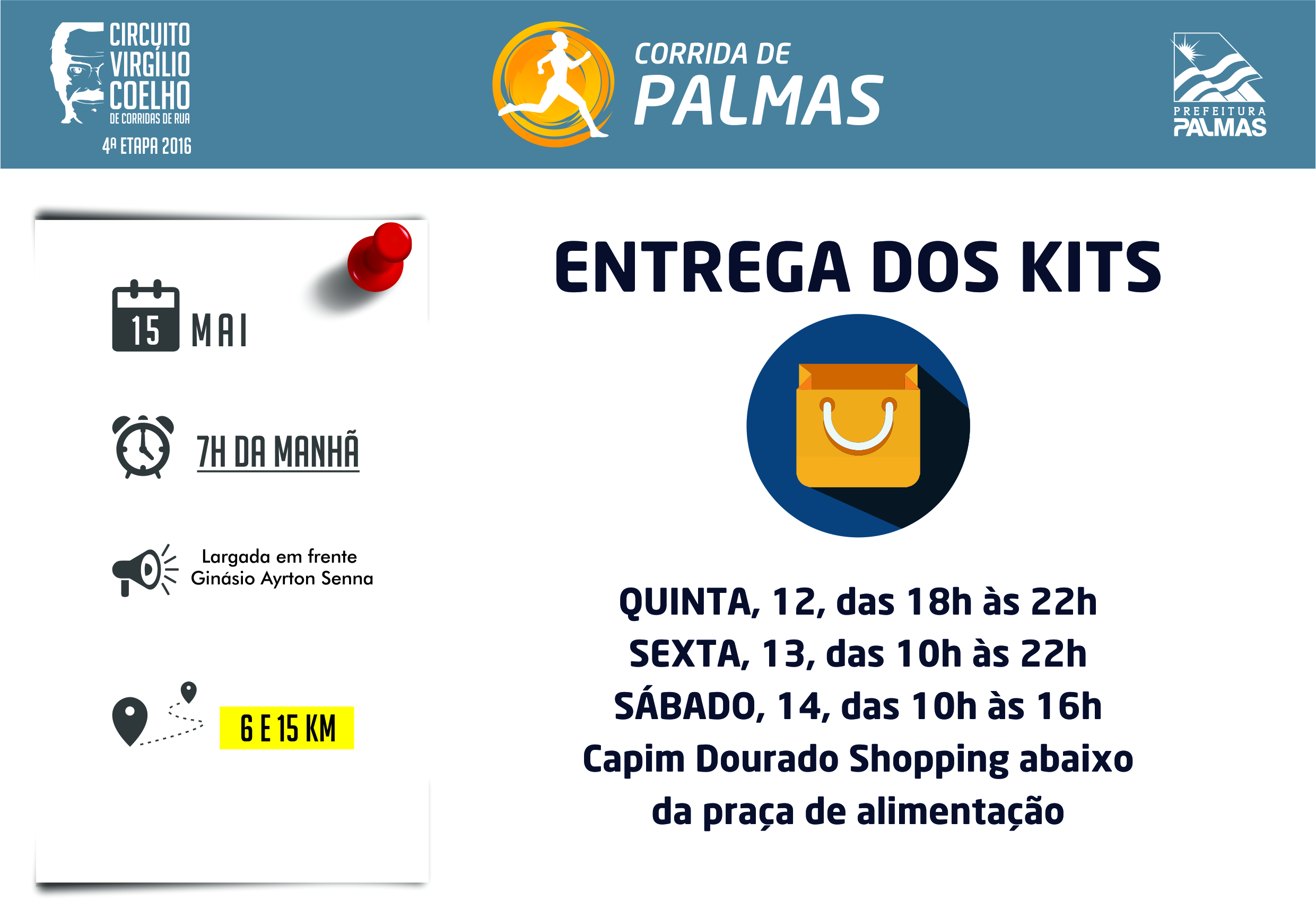 Entrega de kits da Corrida de Palmas acontece no Capim Dourado Shopping