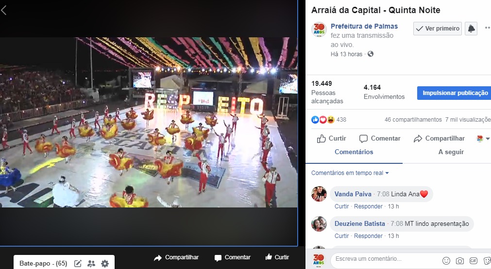 Transmissão do Arraiá da Capital mobiliza milhares de pessoas e alcance chega a outros países