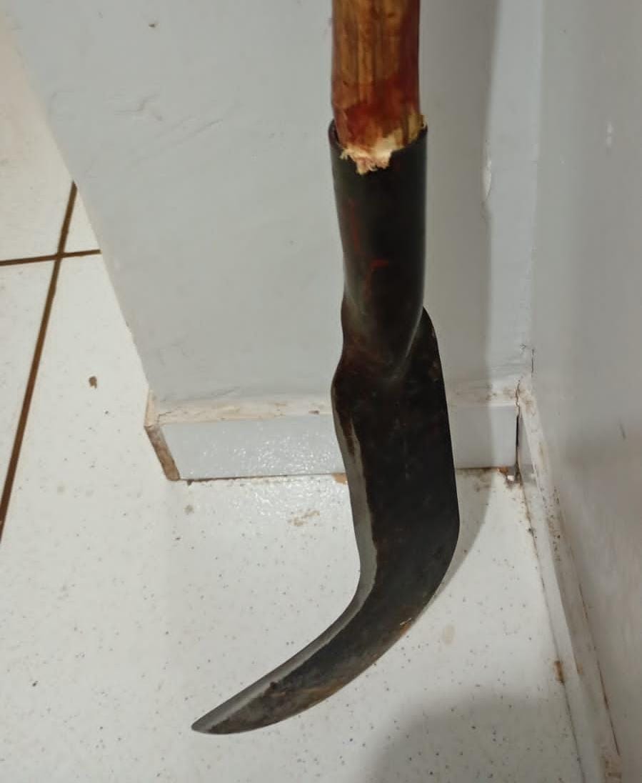 Instrumento utilizado na tentativa de homicidio no setor Santa Fé 1