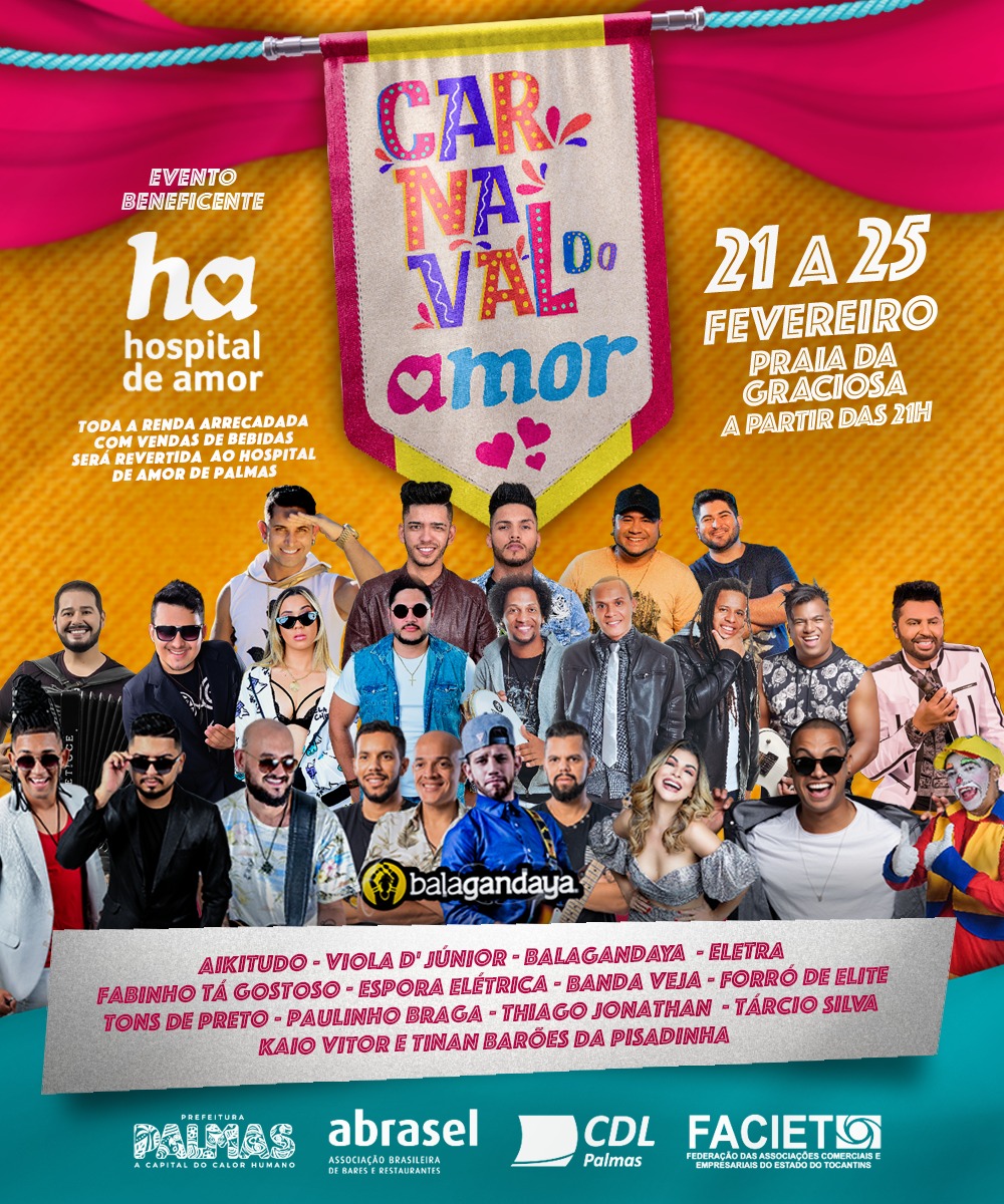 Balangadaya abre Carnaval do Amor em Palmas e atrações regionais e nacionais prometem animar a maior festa popular do País