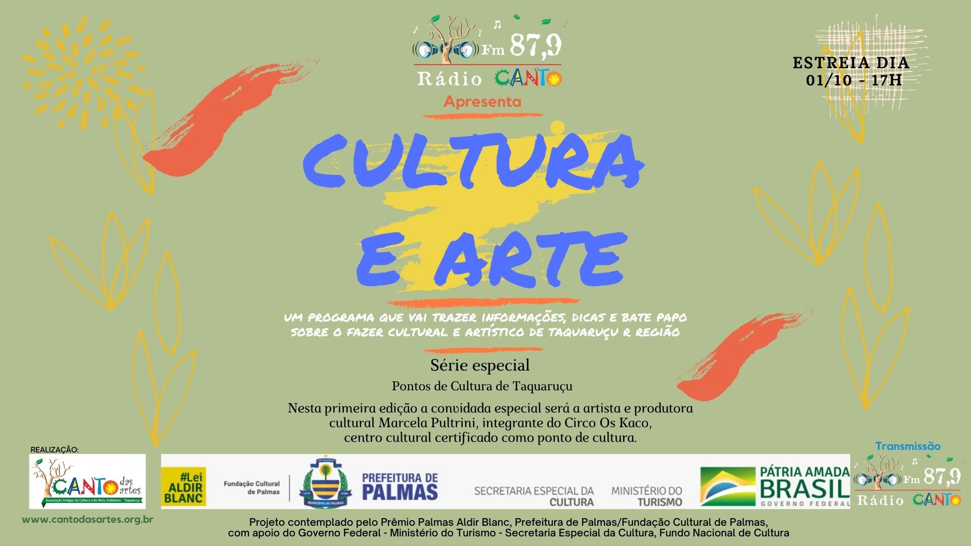 Com apoio da Fundação Cultural, programa ‘Cultura e Arte’ estreia na Rádio Canto FM