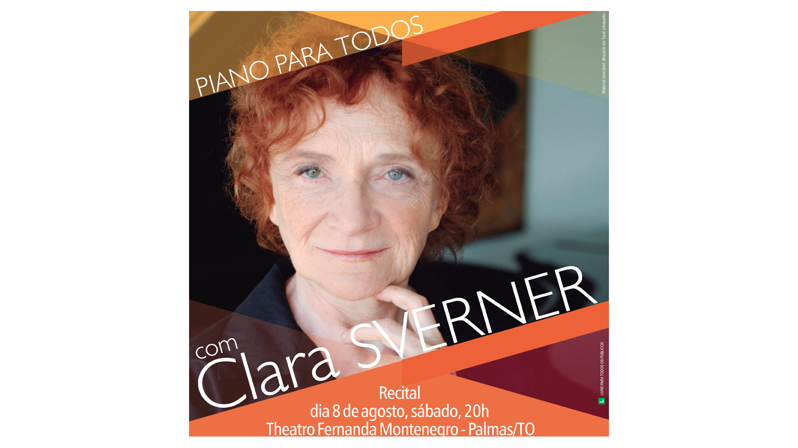 Palmas recebe pianista Clara Sverner e curso intensivo pelo projeto "Piano para todos”