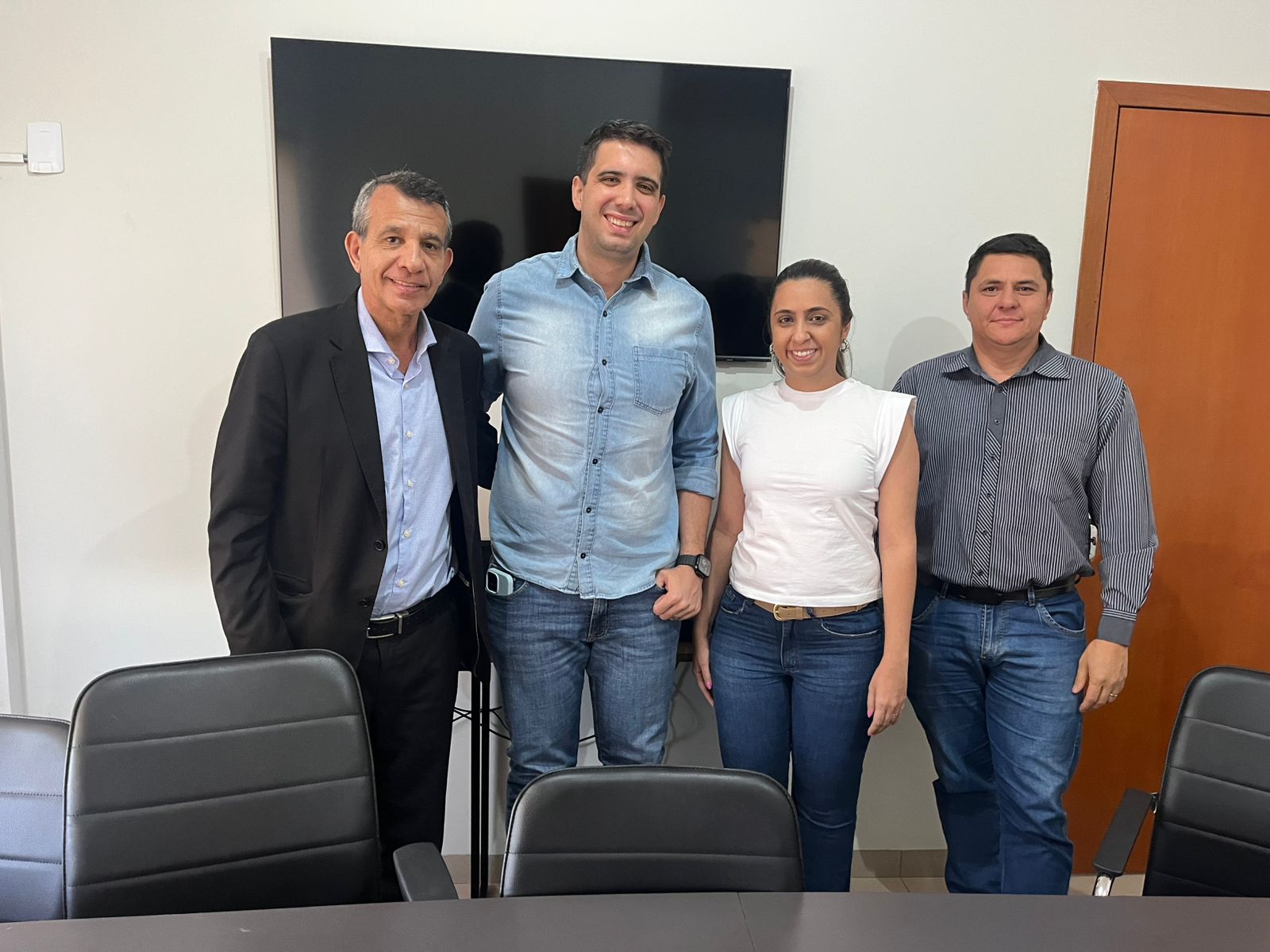 Presidente da ATCP, Walace Pimentel,  secretário da Sedeem, Henrique  Nesello, chefe de gabinete da Sedeem, Mayra de Paula e o superintendente da ATCP, Odenilson dos Santos