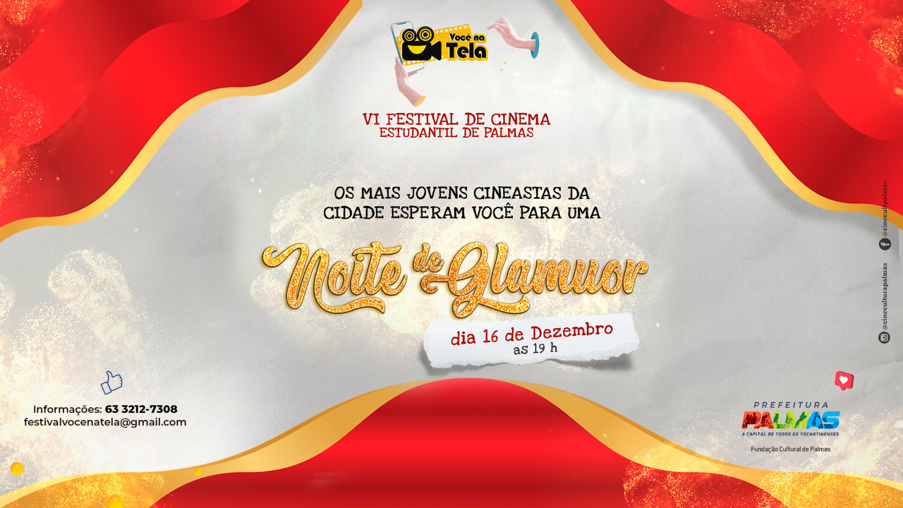Premiação do VI Festival de Cinema Estudantil de Palmas Você na Tela acontece nesta quinta-feira, 16
