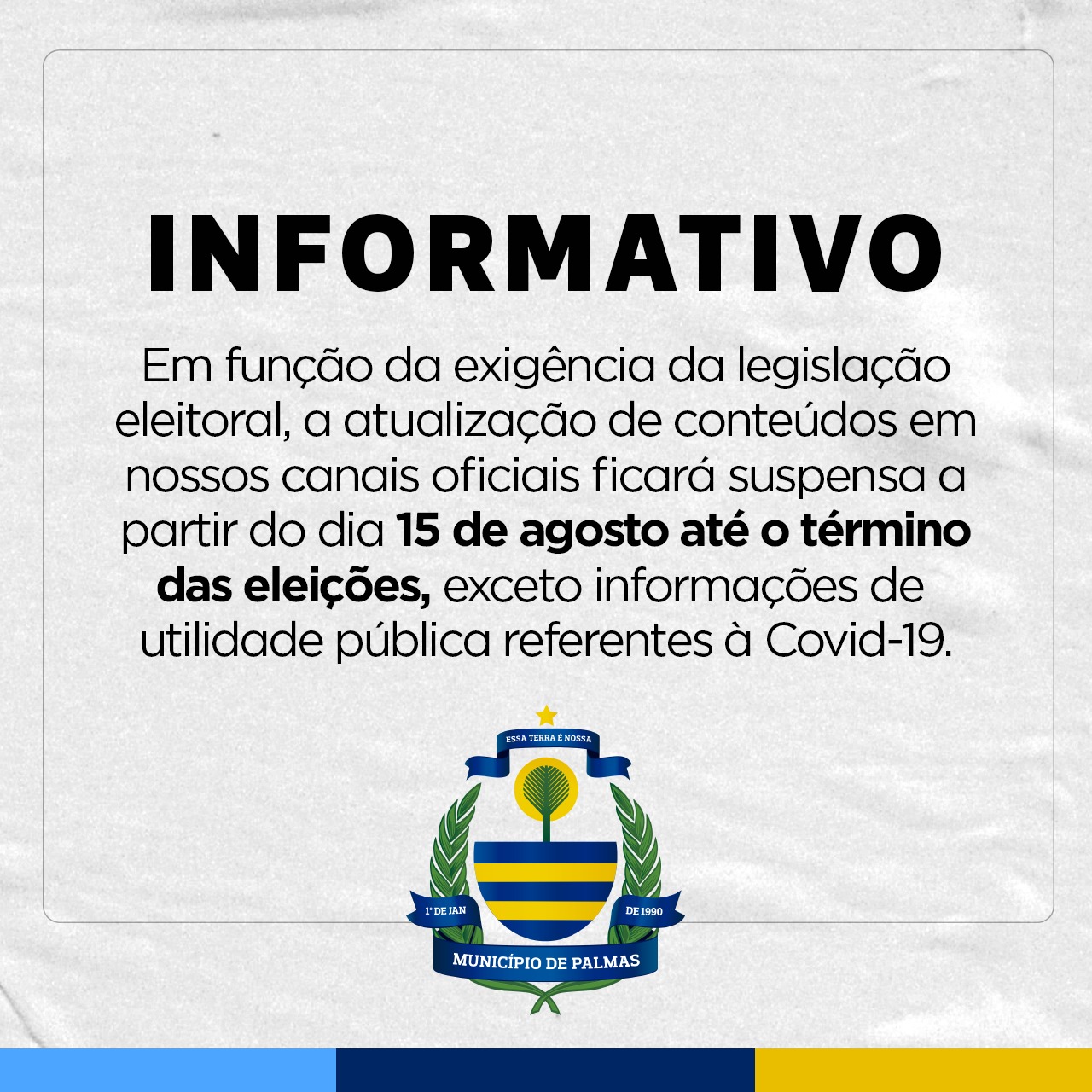 Prefeitura de Palmas suspende atualização de conteúdos em portal e redes sociais
