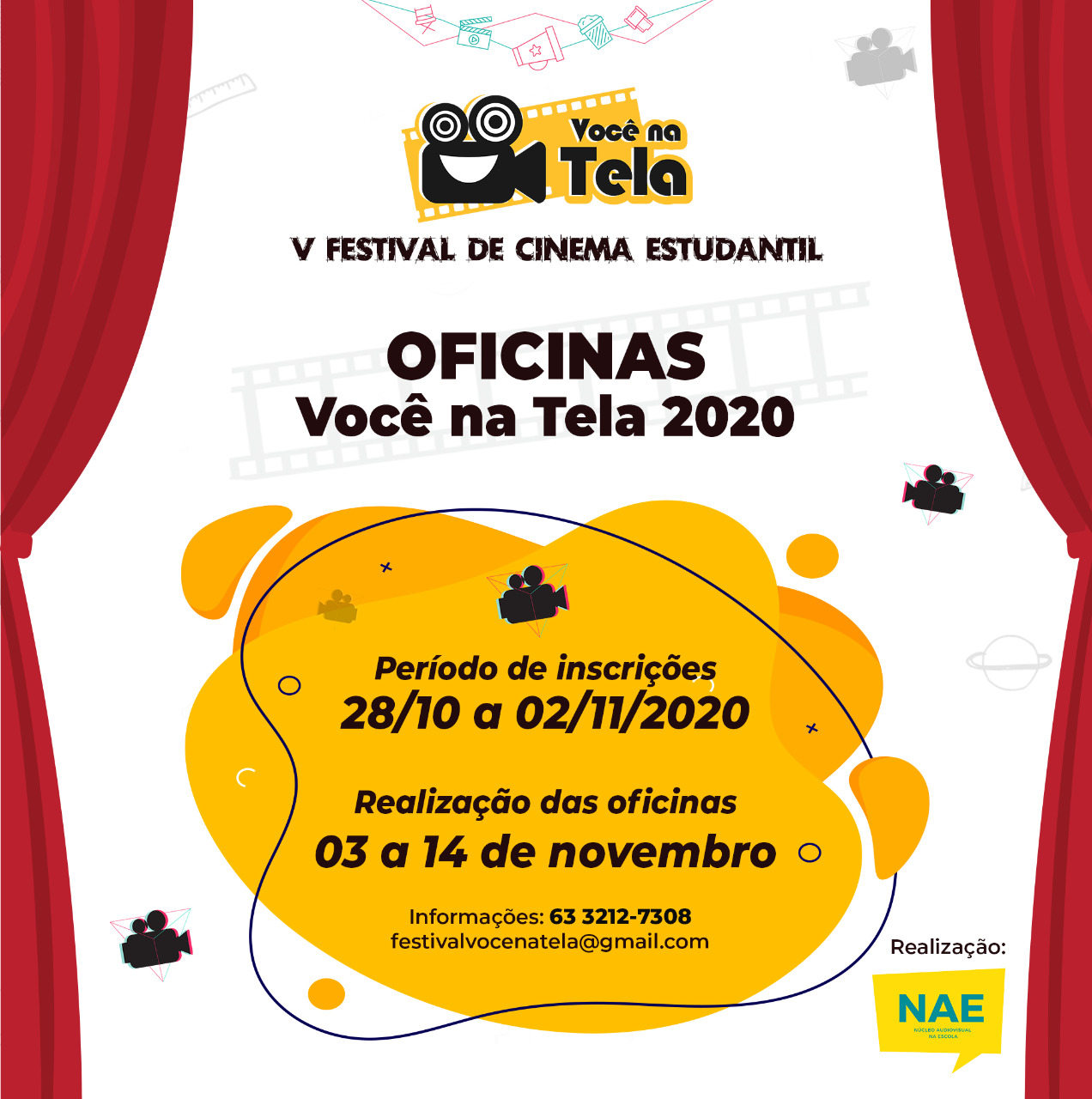 Abertas inscrições para as oficinas do V Festival de Cinema Estudantil ‘Você na Tela’