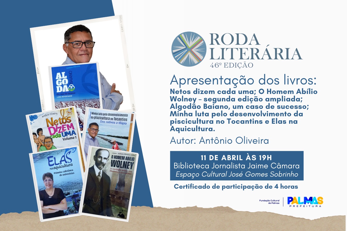 Roda literária destaca a trajetória e as obras do escritor Antônio Oliveira