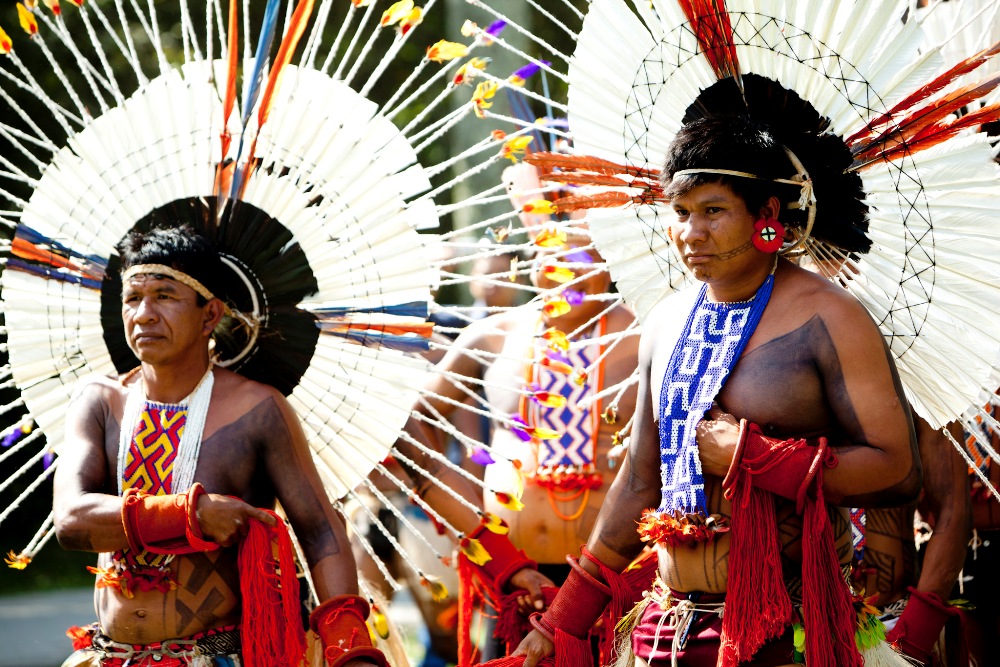 George Hilton e Amastha visitam canteiro de obras dos Jogos Indígenas