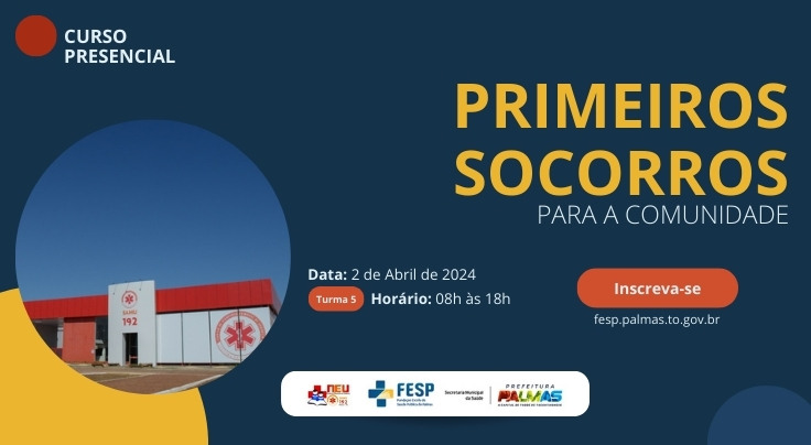 Inscrições abertas para curso gratuito de primeiros socorros para a comunidade