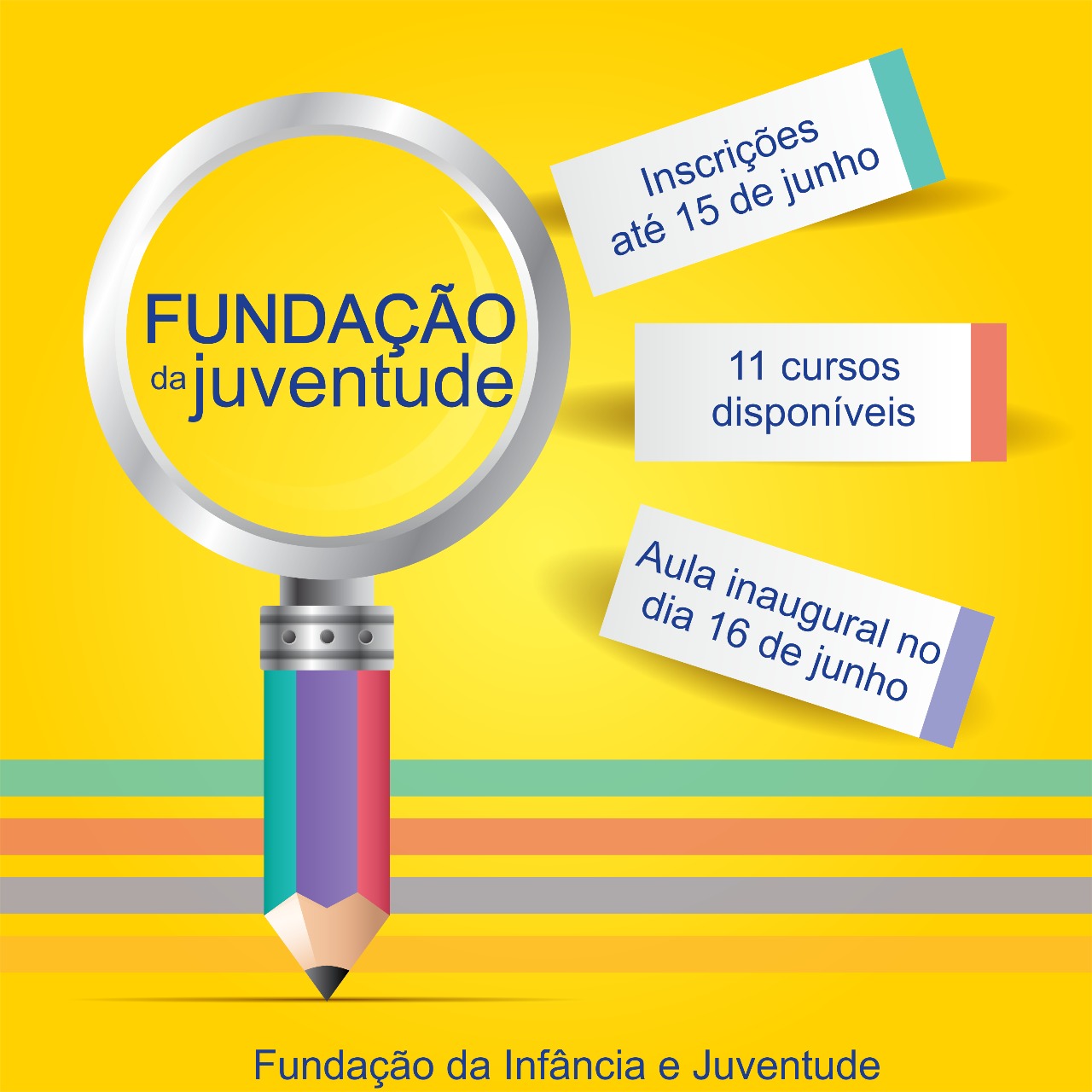Fundação da Juventude abre inscrição para 11 cursos técnicos e preparatórios para concurso