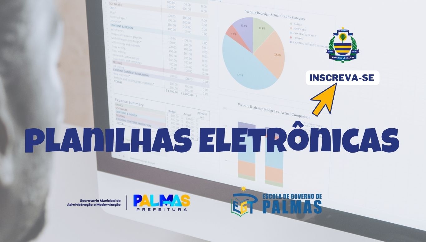 Escola de Governo de Palmas abre inscrições para curso presencial de Planilhas Eletrônicas