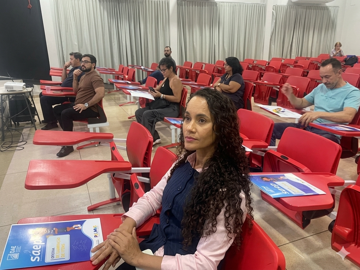FOTO 2 A diretora de Avaliação e Estatística da Semed, Andreane Dantas, ressaltou os critérios técnicos que garantem a qualidade, a clareza e a pertinência dos instrumentos utilizados - Foto: Taygo Mello