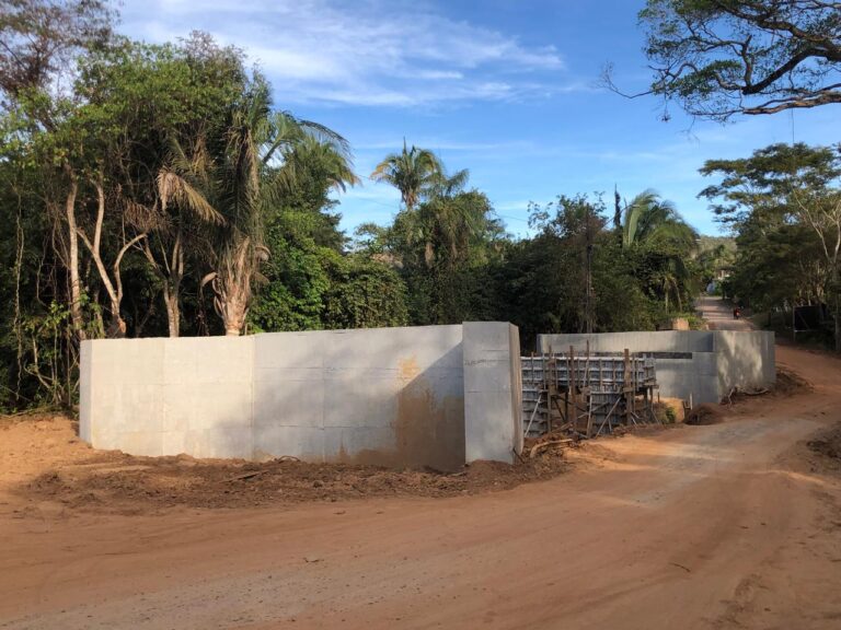 Obra da nova ponte no distrito de Taquaruçu avança com finalização da base de apoio da estrutura