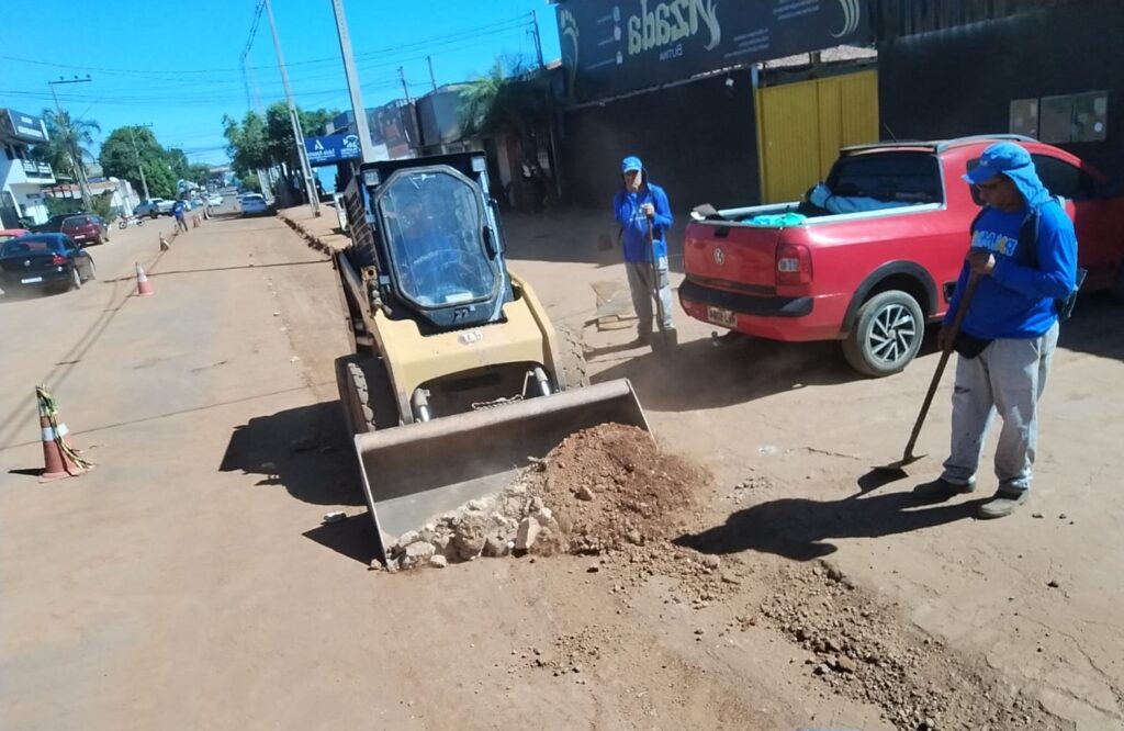 Preparação da base asfáltica para receber o novo pavimento - Foto: Divulgação