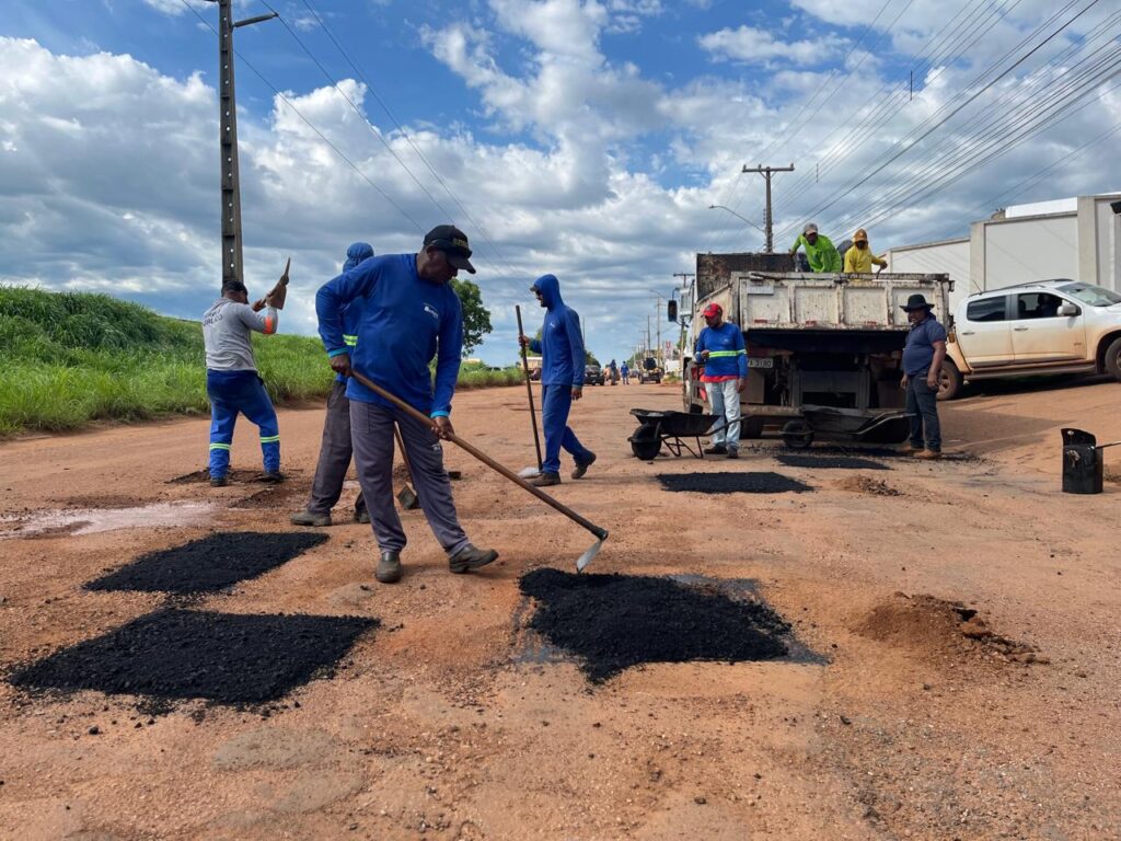 Trecho crítico da marginal Oeste da BR-010 recebe intervenções para melhorar o pavimento na região sul da Capital - Foto: Alcione Luz