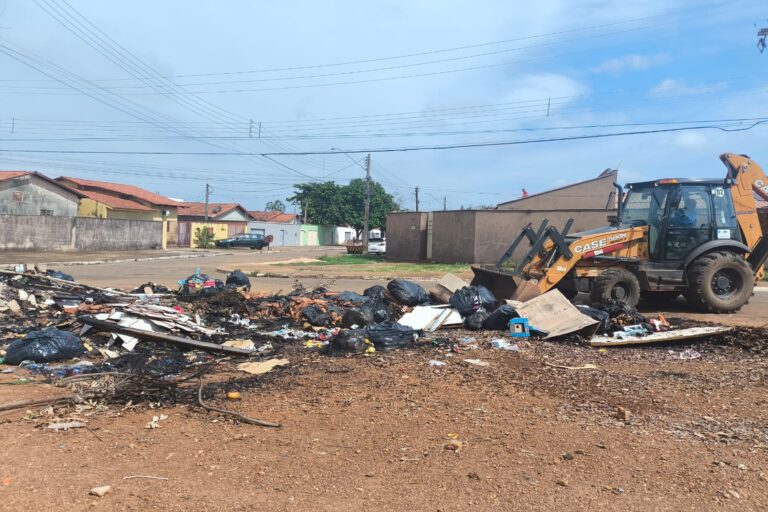 Prefeitura de Palmas realiza limpeza na Arse 61 após queima de resíduos